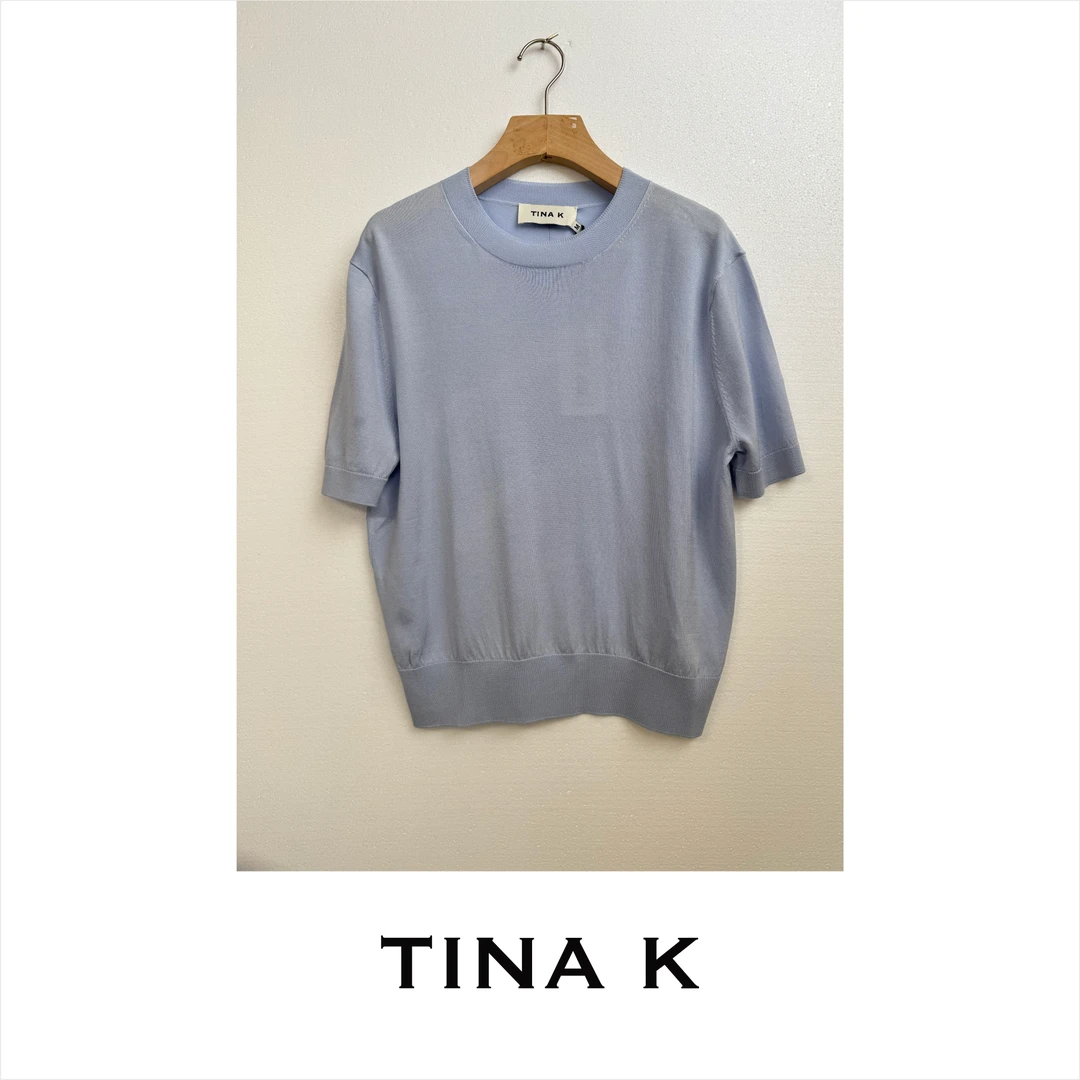 TinaK女士时尚轻奢ROW风领针织衫T恤ZZ225177