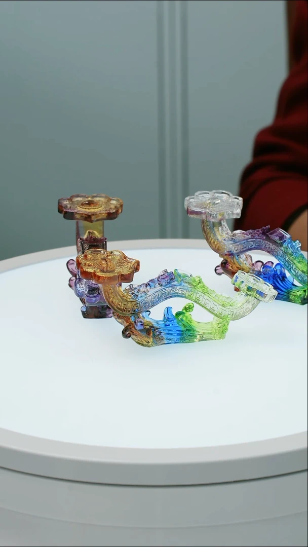 泥塑古法琉璃事事如意摆件