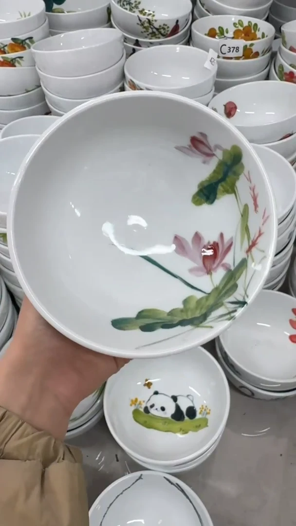 瓷片景德镇陶瓷食品级手绘釉中彩-小罗汉碗