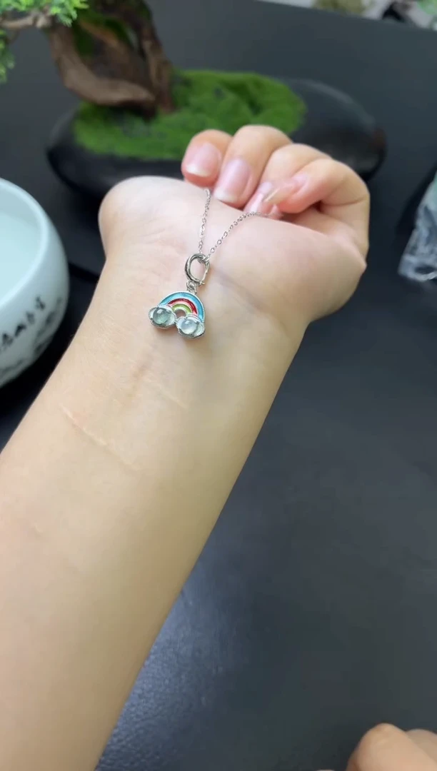 翡翠银S925镶嵌吊坠(赠链)吊坠