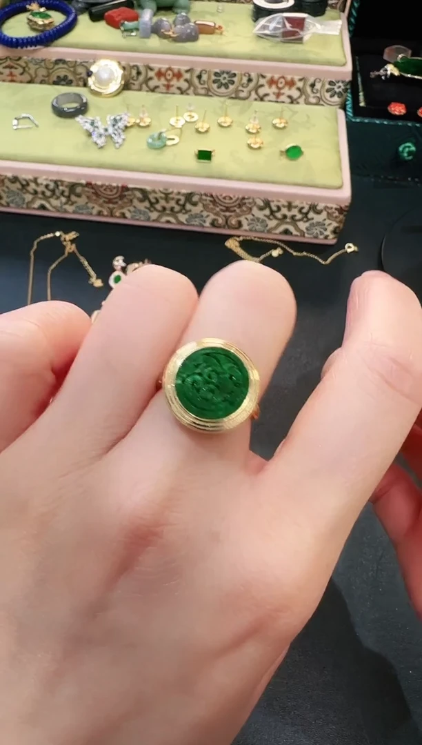 【闪购商品】翡翠戒指银S925镶嵌戒指