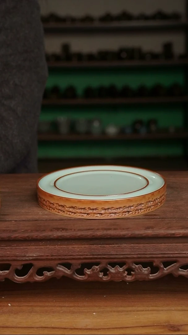 杯097号天青重工双圈壶承微微不完美