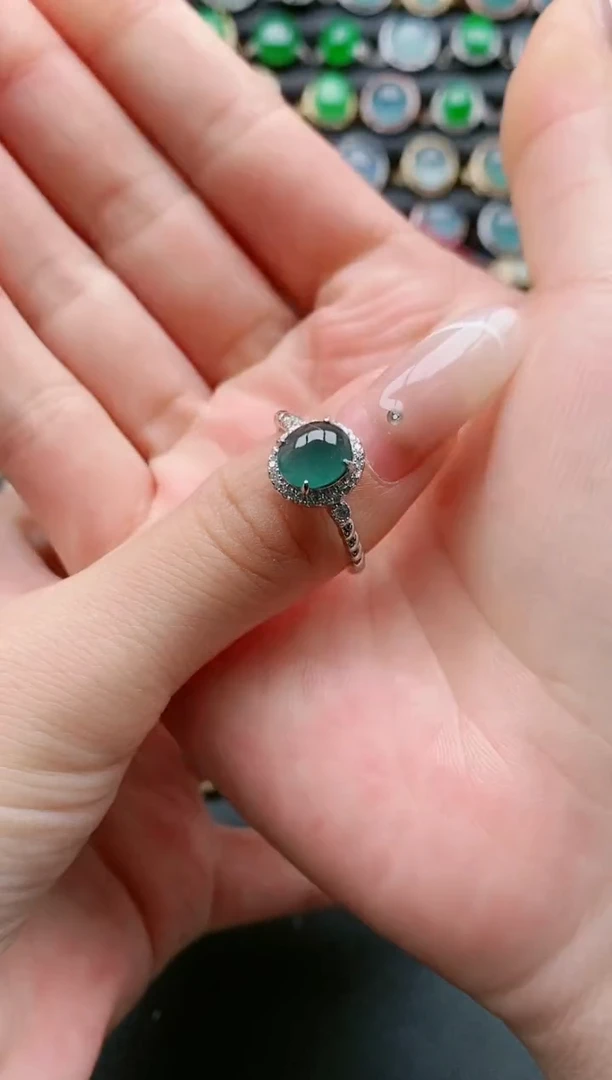 【闪购商品】翡翠戒指银S925镶嵌111111