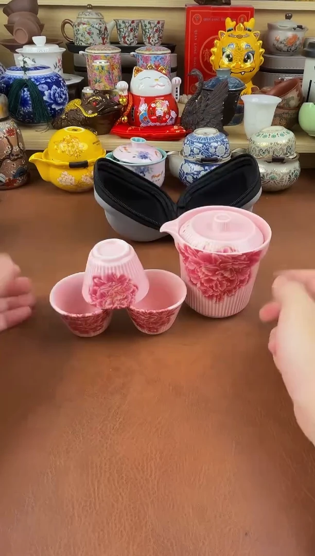 陶瓷茶具摆件旅行套组