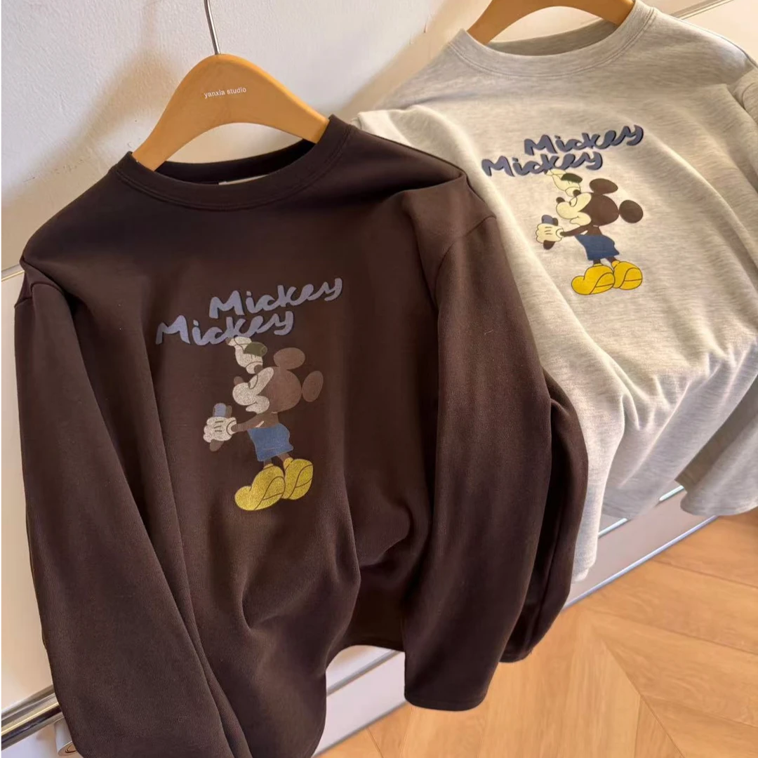 "无法抗拒减龄暖T"  长袖磨毛打底 软糯卡通加绒长袖T恤 25-048