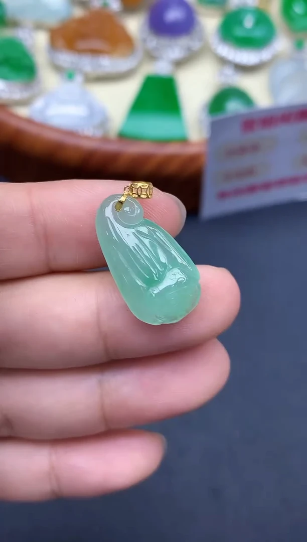 颈饰18K金镶嵌翡翠278-中国好珍宝