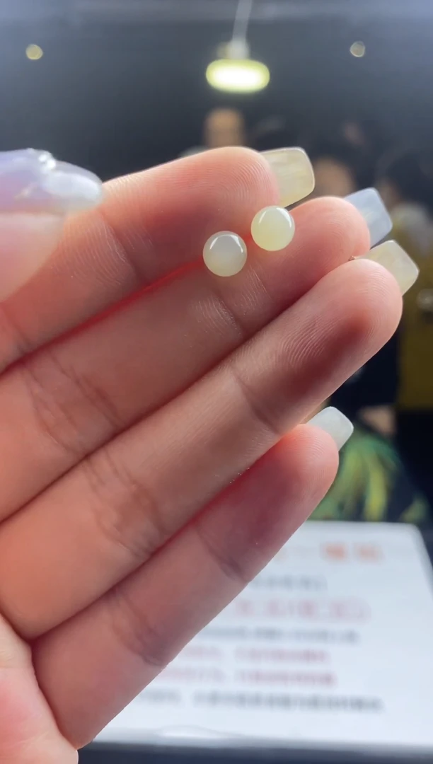 和田玉银S925镶嵌耳饰耳饰