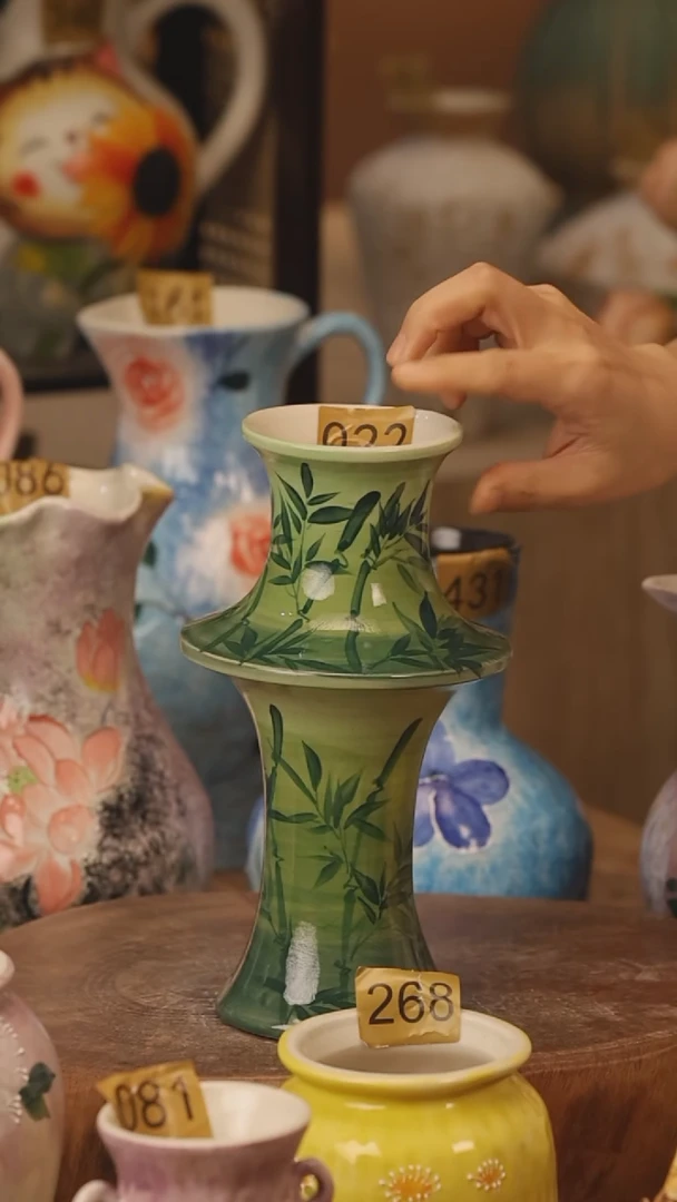 陶瓷022景德镇设计师手作花器摆件侘寂风