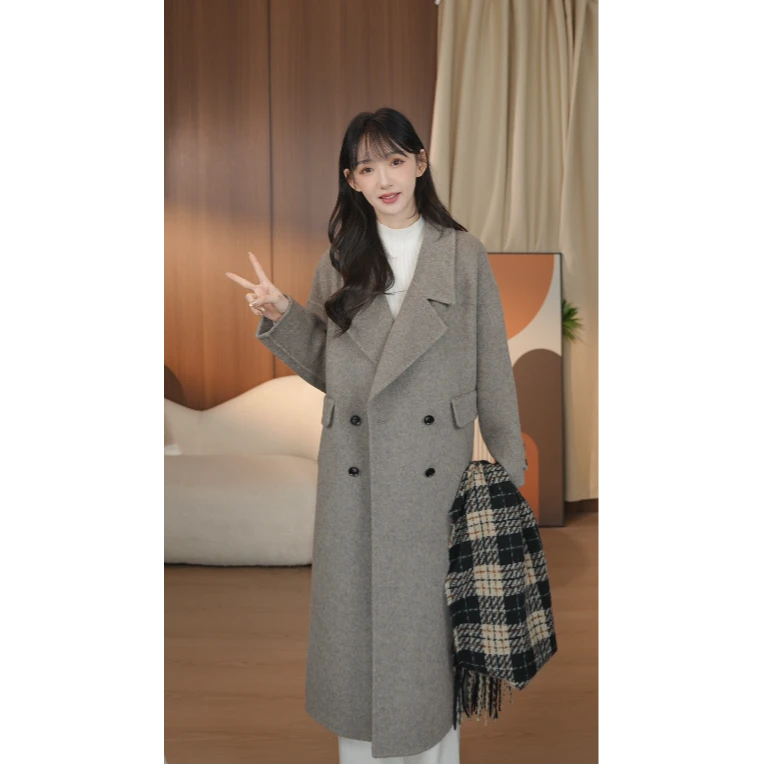 HSTYLE/韩都衣舍秋冬显瘦气质网红羊毛宽松韩版大衣 5520