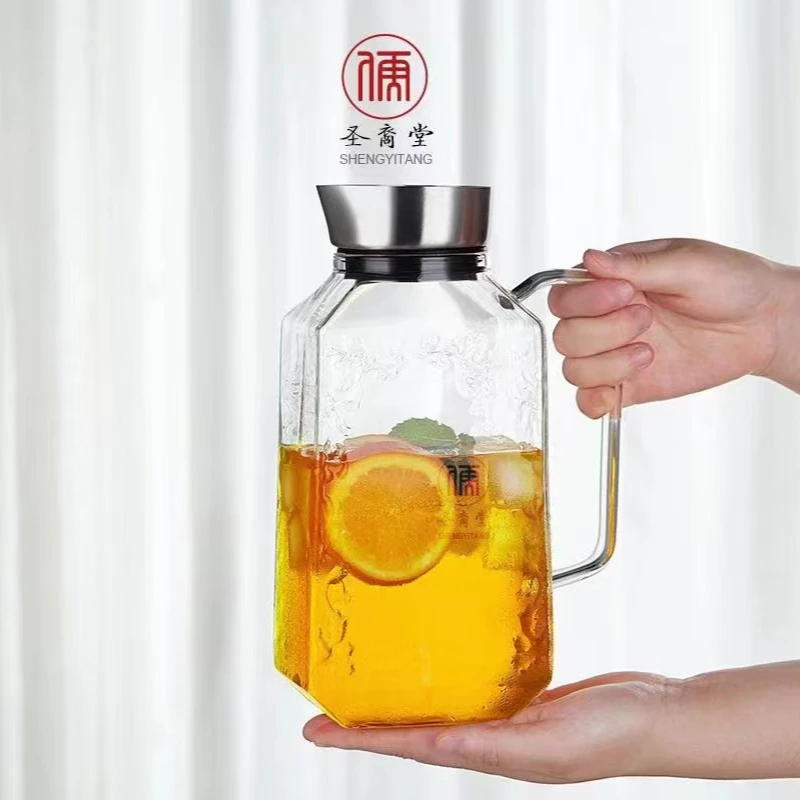凉水壶意式冰箱壶大容量高硼硅玻璃玻璃水壶