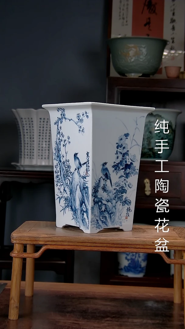 景德镇手工陶瓷花盆
