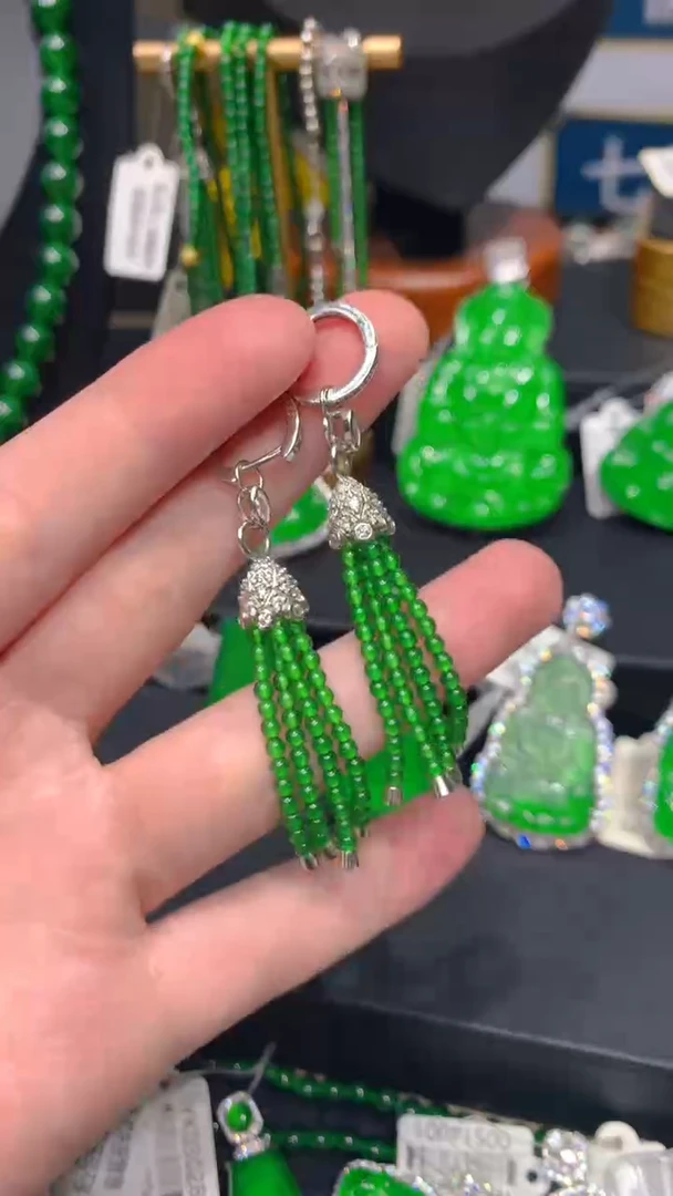 银S925镶嵌翡翠耳饰20一季