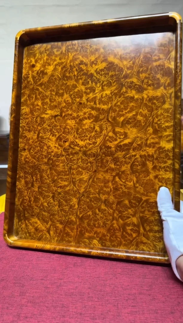 帝王之木：满留疤文承盘 长40宽30高3cm