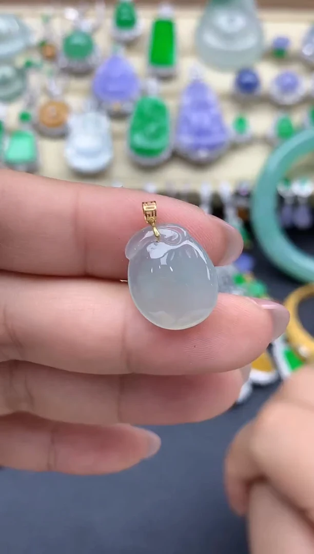 翡翠18K金镶嵌颈饰248-春日珠宝