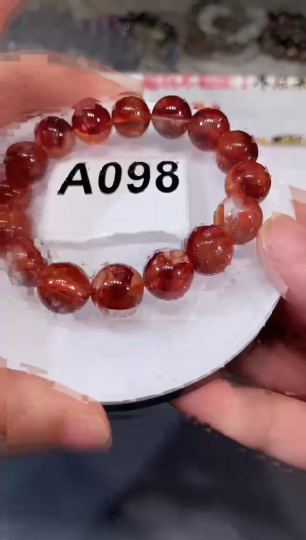 未镶嵌手链水晶A098 红胶花 13