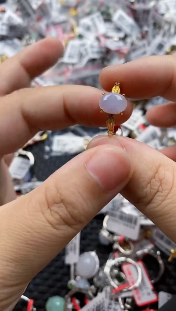 翡翠戒指银S925镶嵌7777--9