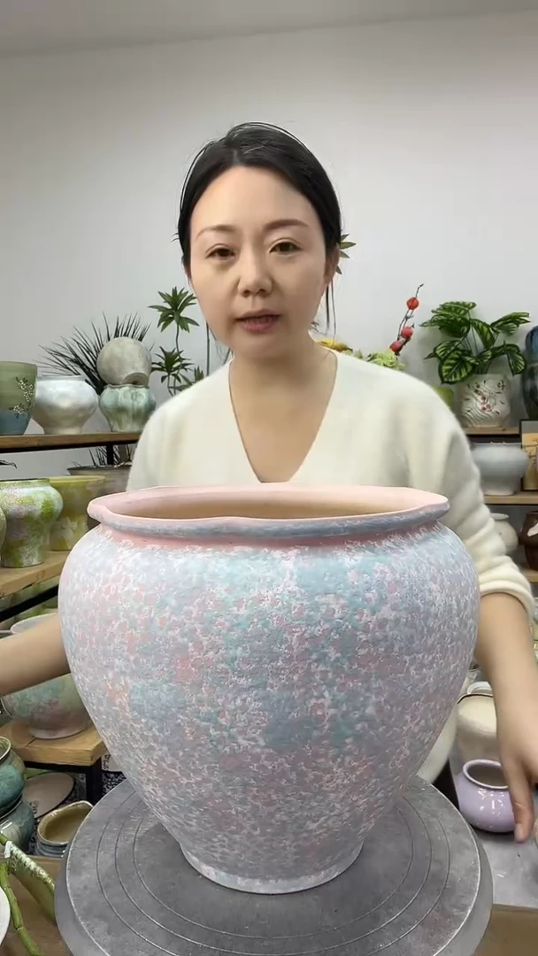 9.7陶瓷花盆直播链接高.    25  口23