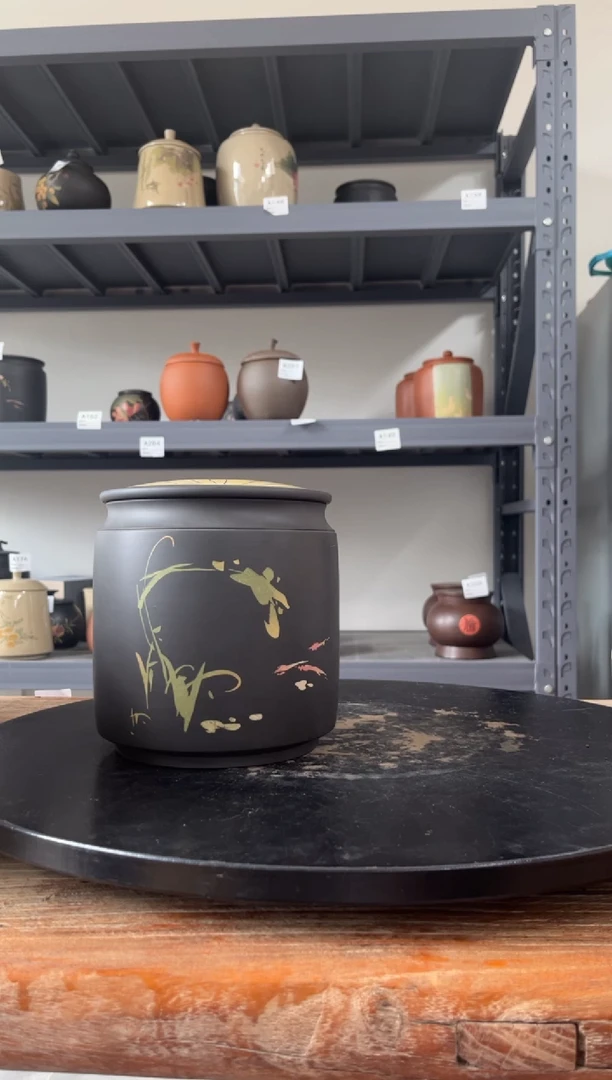 建水紫陶精品茶罐