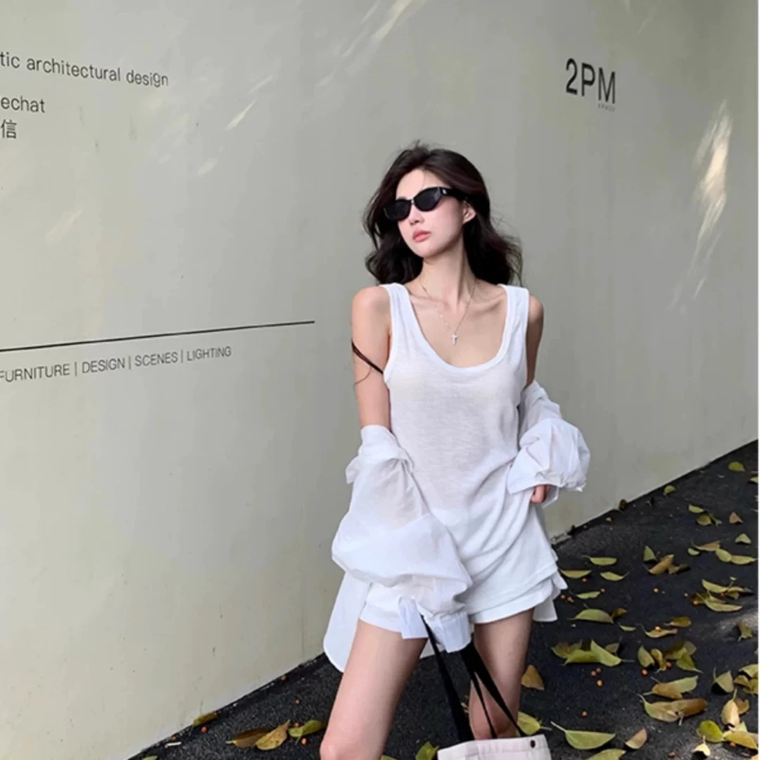 慵懒氛围感 舒适韩系无袖宽松背心显瘦oversize