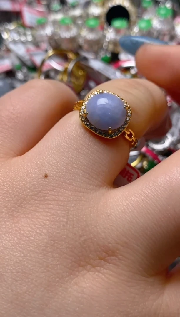 银S925镶嵌戒指翡翠百内无证书