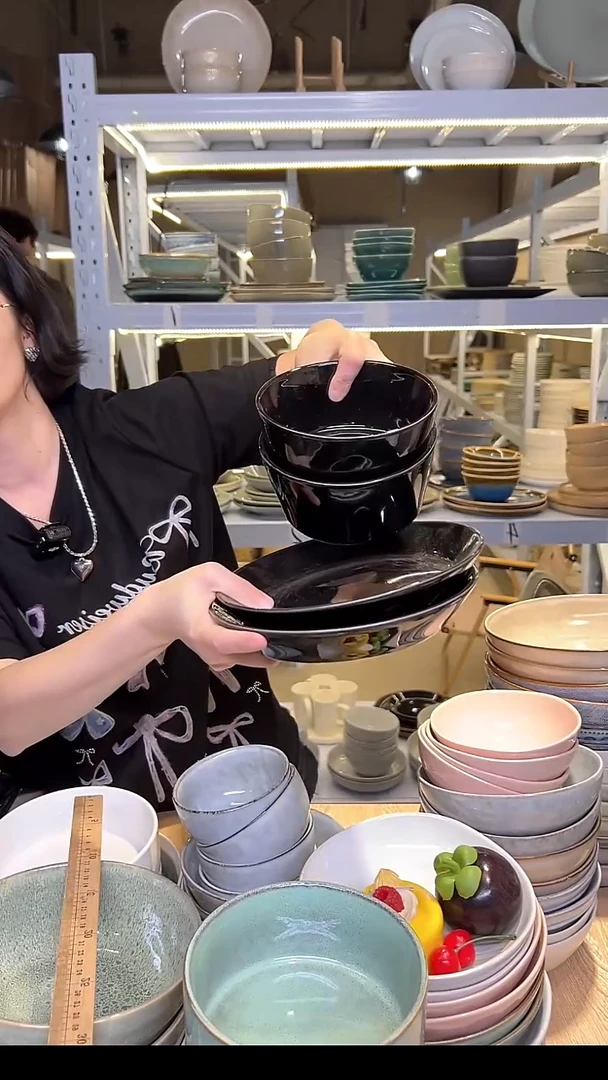 瓷104外贸尾货高温釉下彩陶瓷餐具默认微瑕