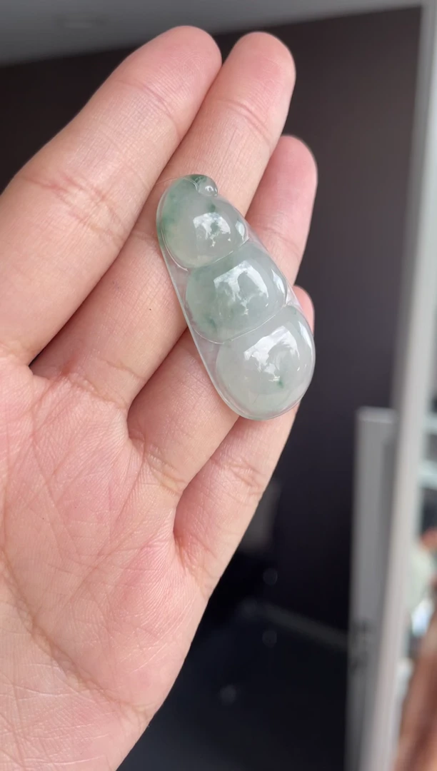 吊坠(不含链)18K金镶嵌翡翠天然缅甸A货翡翠