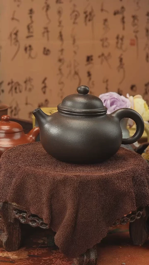 茶壶紫砂容天 老乌泥