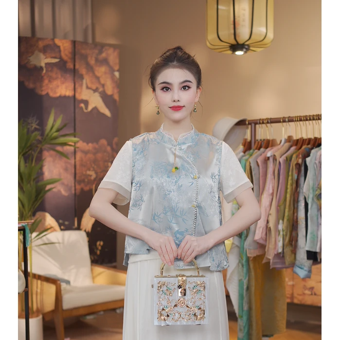 《 听风雨眠-马夹》新中式提花国风时尚休闲品质透气马夹