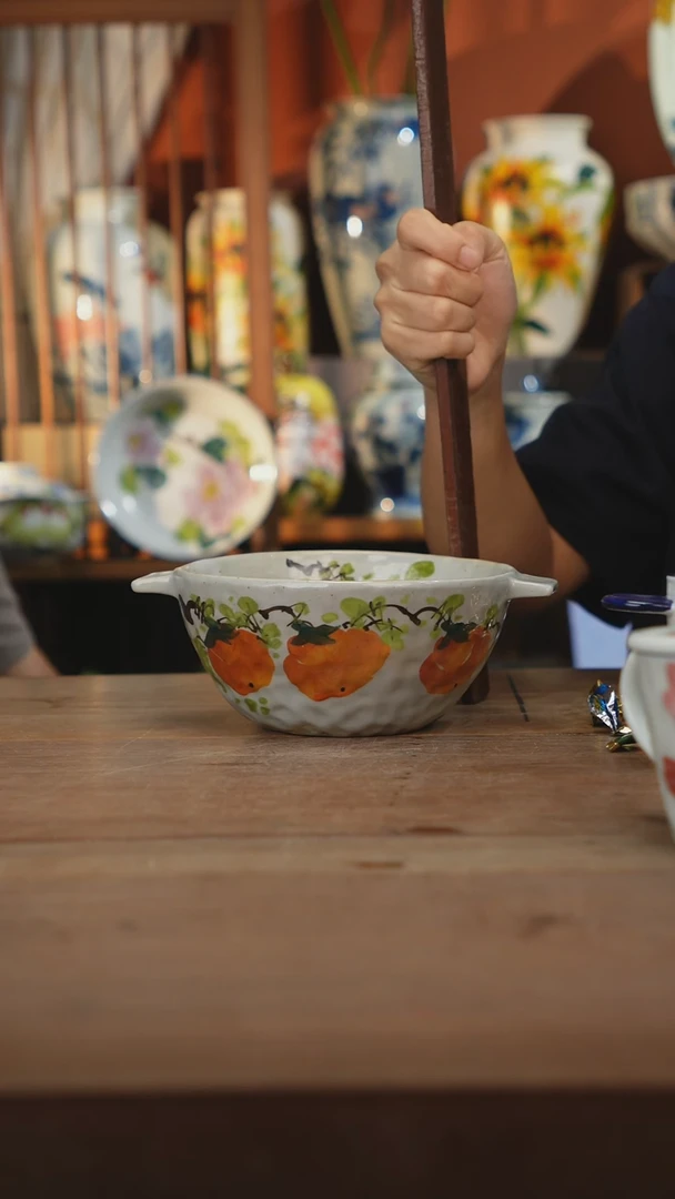 瓷片【简家甄选】景德镇设计师釉下手绘陶瓷餐具