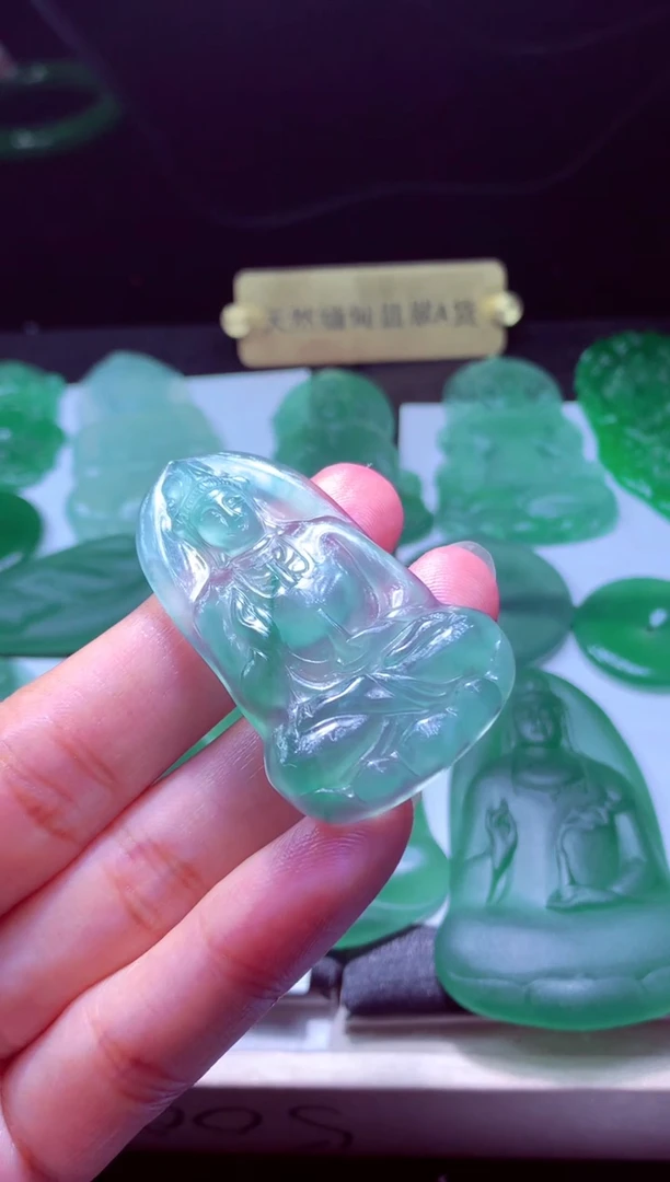 未镶嵌定制翡翠大*财天然缅甸翡翠A货毛货吊坠