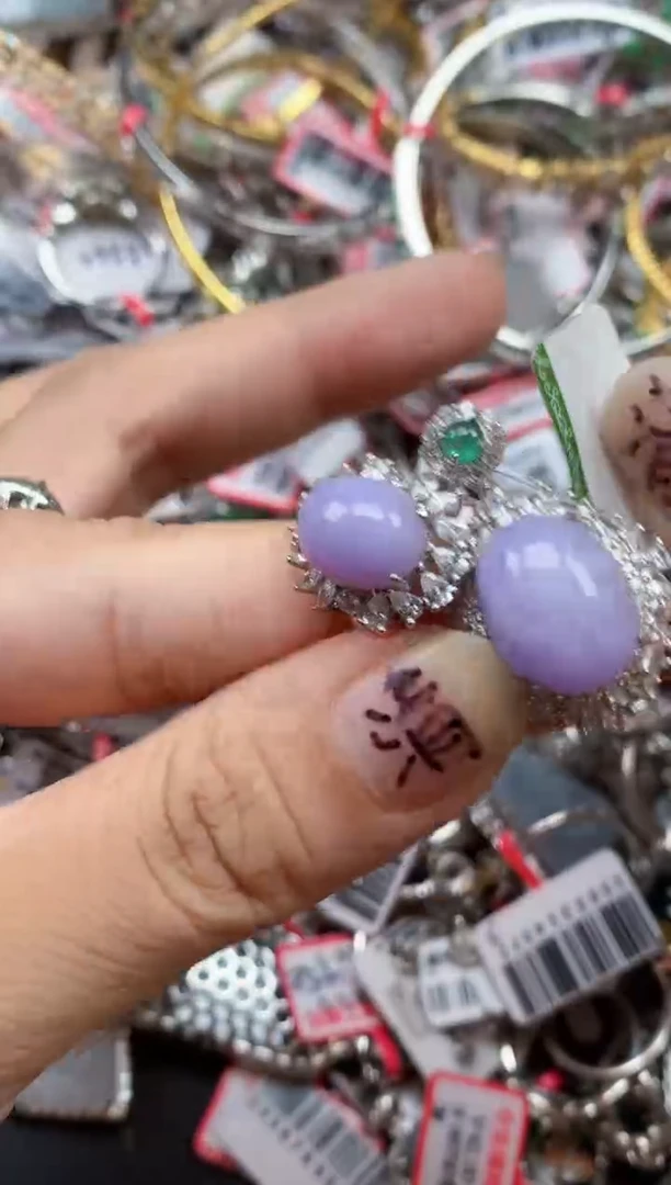 银S925镶嵌戒指翡翠天然A货缅甸翡翠