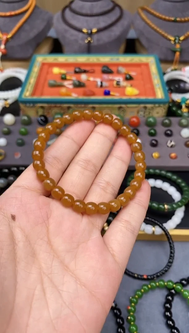 未镶嵌和田玉挂件糖老型手串