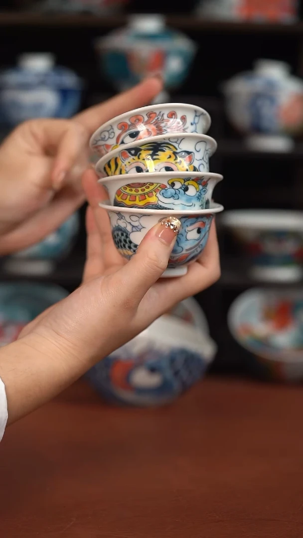 昨明四神兽压手杯4只（宠粉福利）