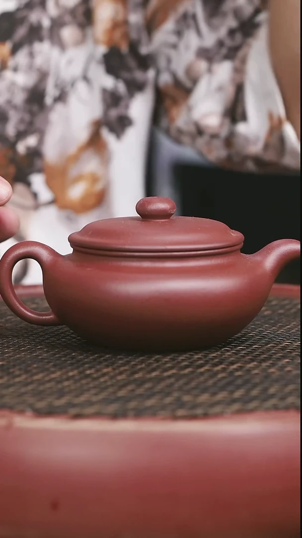 茶壶紫砂羊角山紫泥扁腹300CC