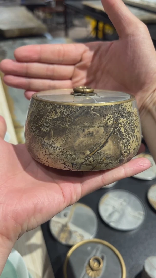 【闪购商品】天然国画石茶具套装