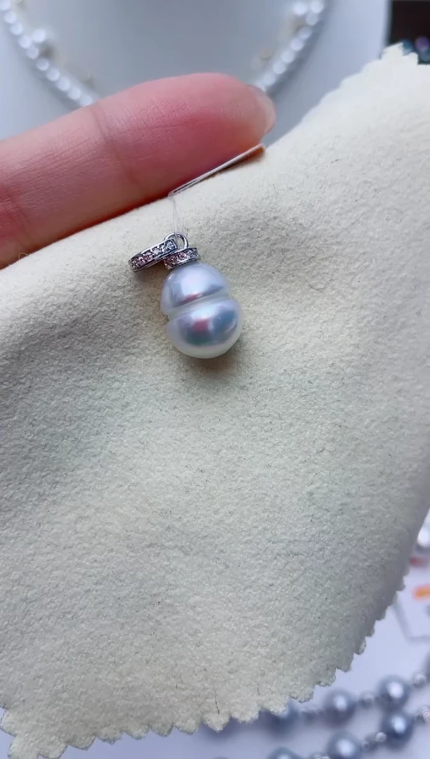 海水珍珠银S925镶嵌颈饰W122