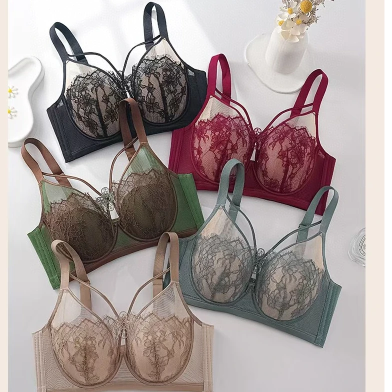 性感睫毛蕾丝透气性感薄款舒适侧收防下垂薄款上托塑身无痕内衣