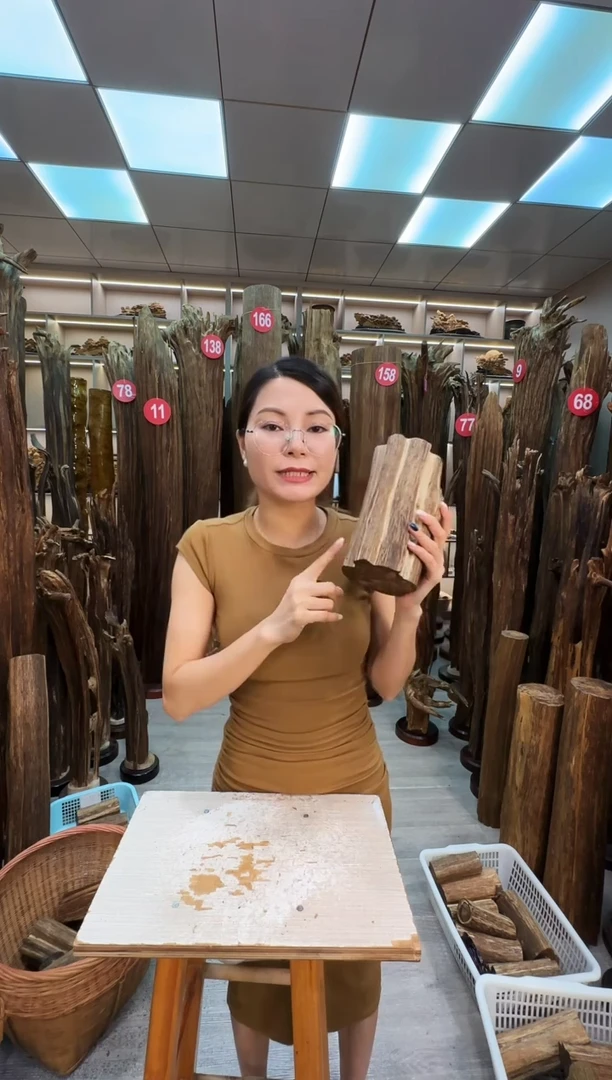 沉香碎屑沉香原料摆件工艺品一百以上带底座沉香