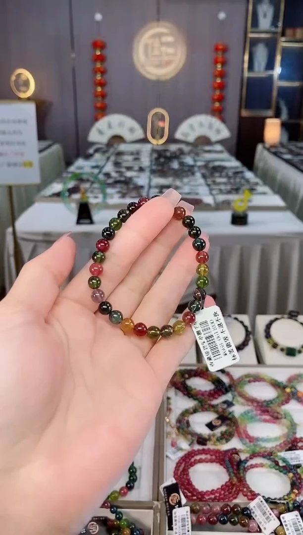 未镶嵌老矿碧玺单圈手串6mm+碧玺hon多样性发货一条