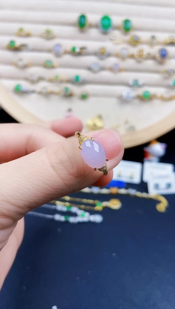 翡翠戒指银S925镶嵌12