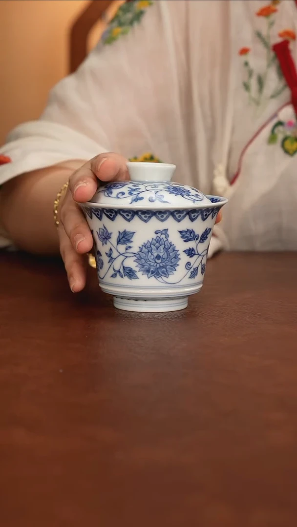 景德镇瓷器，青花瓷手绘茶具~