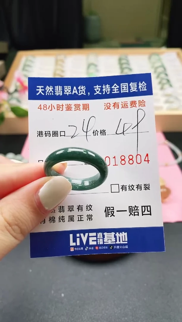 未镶嵌戒指翡翠天然A货翡翠戒圈8804