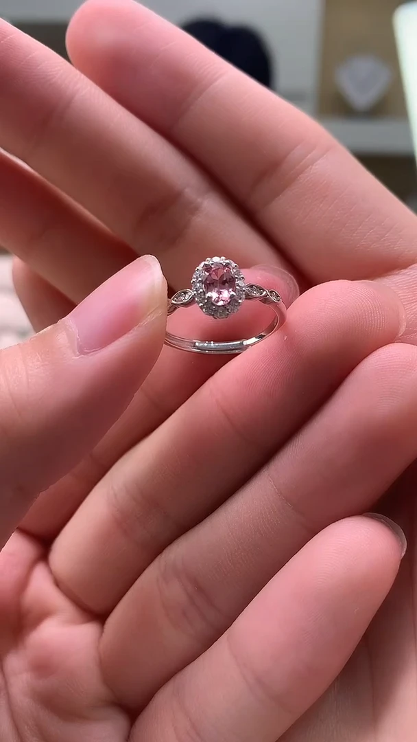 碧玺戒指银S925镶嵌....