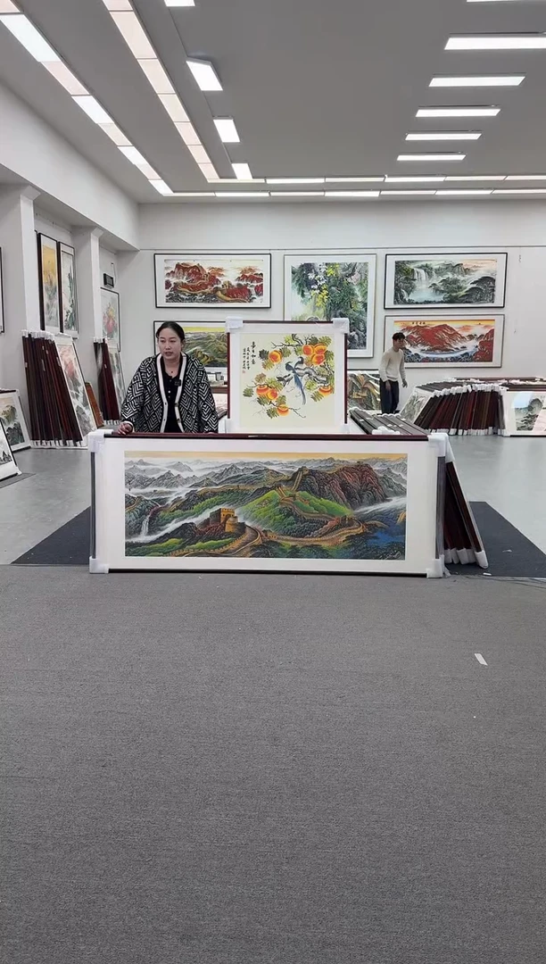 国画手绘  219*88  万里长城