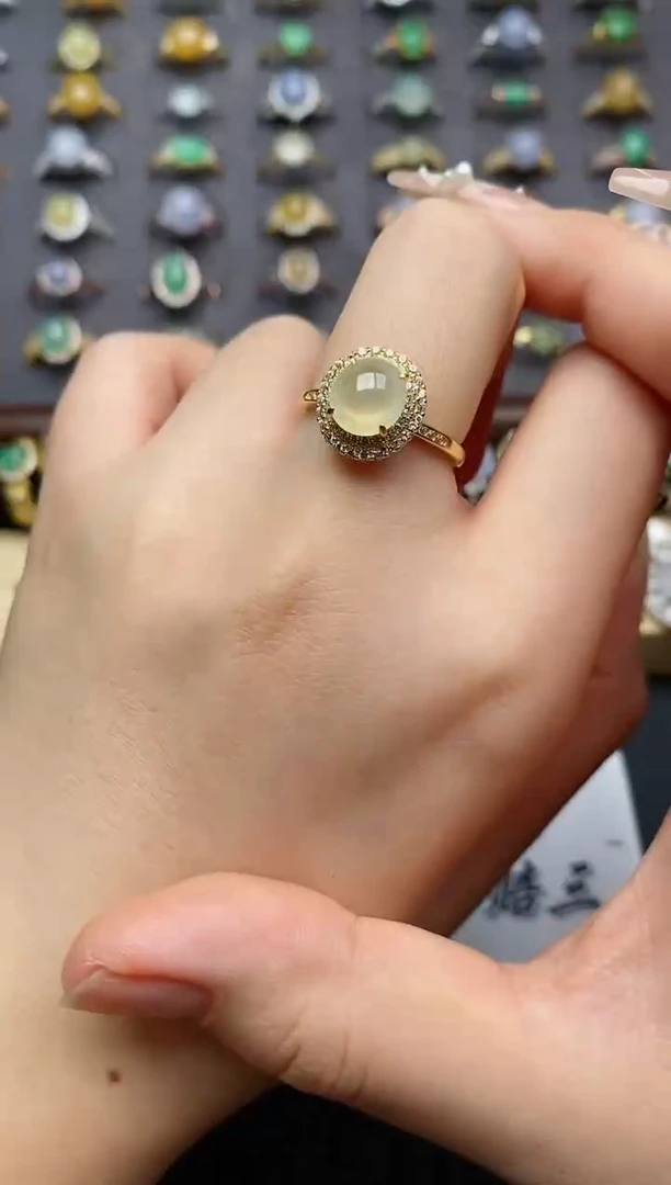 翡翠戒指银S925镶嵌......