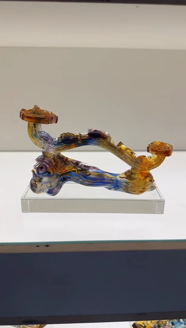 手工艺品琉璃龙凤呈祥吉祥如意