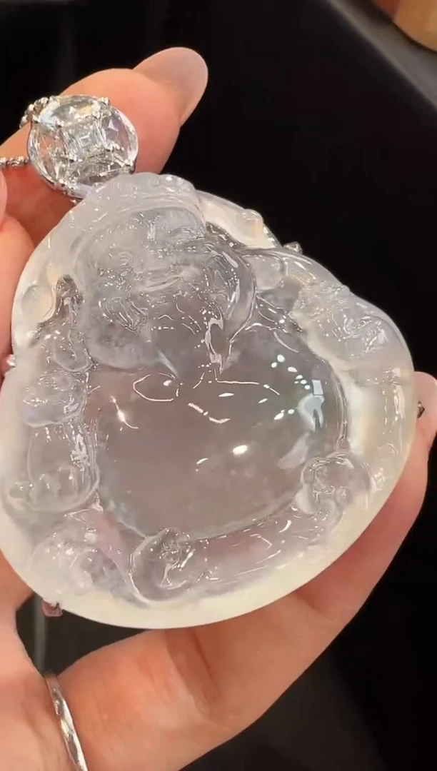 吊坠(不含链)18K金镶嵌翡翠吊坠