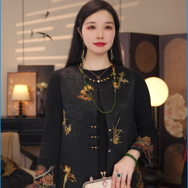 [雀上眉梢]新中式短款马夹