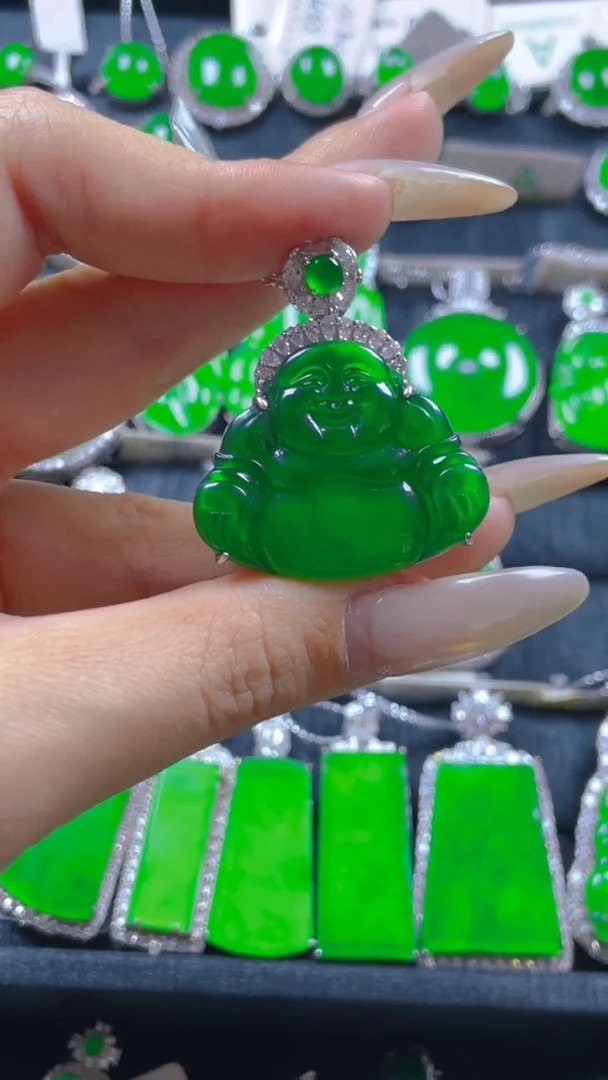 颈饰银S925镶嵌翡翠11