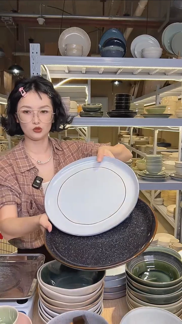 瓷50外贸尾货高温釉下彩陶瓷餐具默认微瑕